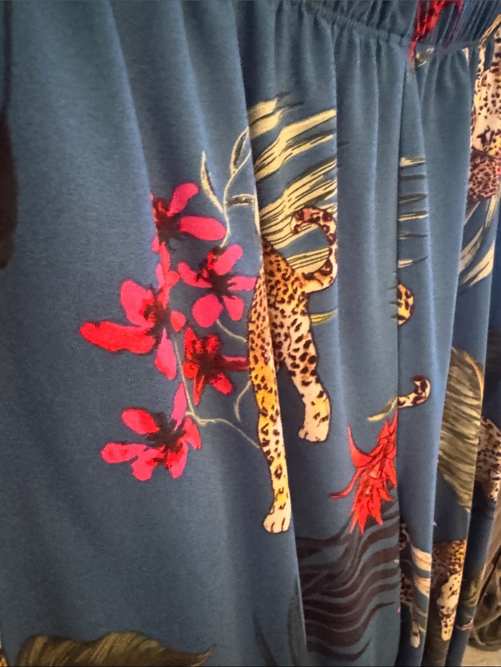 Teal Leopard-Print Short Sleep Shirt with Pink Piping - Picture 8 of 12
